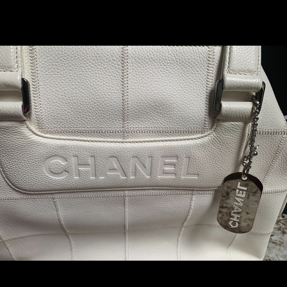 Chanel White Patchwork Bag